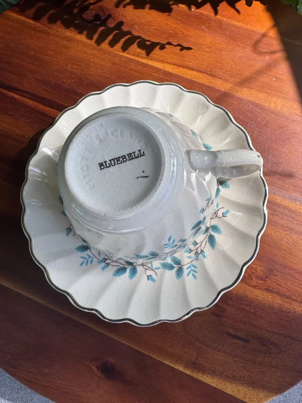 Vintage Myott Bluebell Teacup and Saucer Set by Olde Chelsea Staffordshire